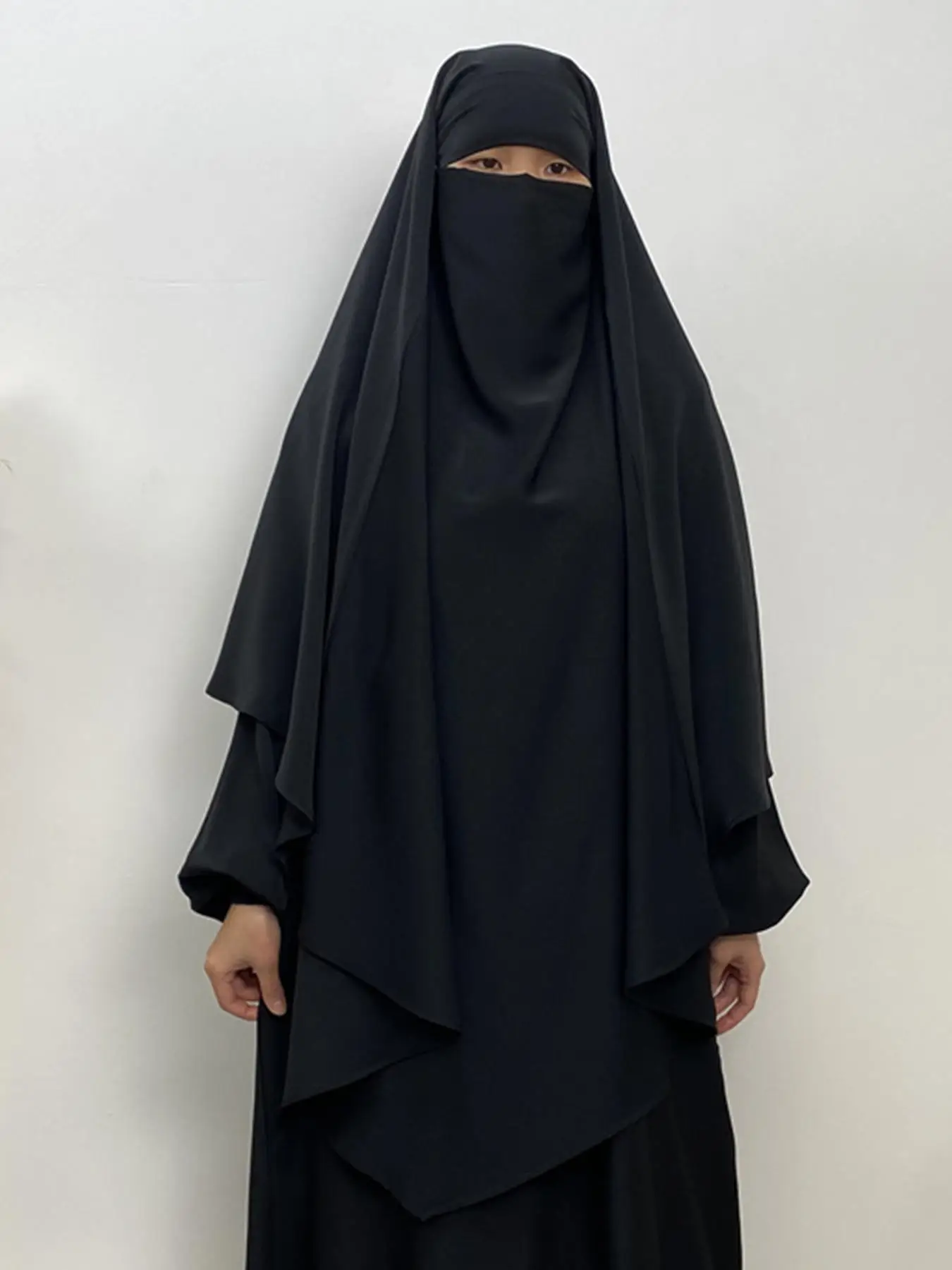 Women's Solid Color Asymmetrical Hem Instant Hijab, Modest Fashion Casual Soft Comfortable Hijab for Daily Wear, Women's Clothing for Summer