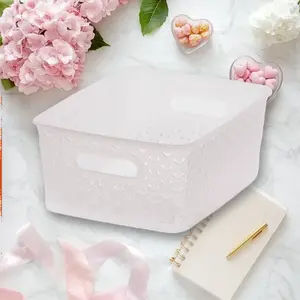 Y-Weave Small Decorative Storage Basket Translucent - Decorative Storage Basket, Translucent, Small, for Home Organization, Woven Design, Sturdy