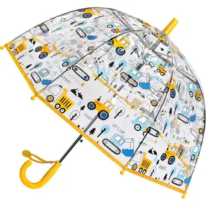 Kids Clear Dome Bubble Windproof Rain Umbrella for Boys and Girls