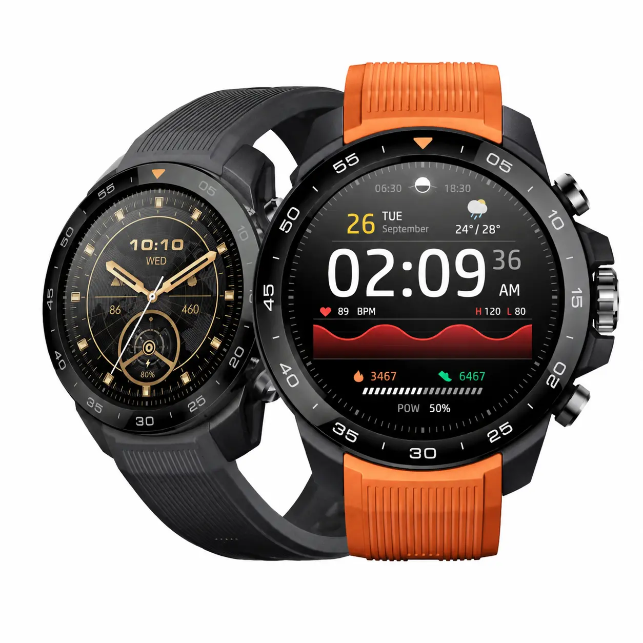 MIBRO GS Explorer S Unisex Rugged Military Smart Watch, Outdoor Sports Hiking Wearable, 1.32" AMOLED Display, Ceramic Bezel, Dual Band GPS, 460mAh Battery, Bluetooth, Android Compatible, 20-Day Life, 10ATM Waterproof, Silicone Strap with Free Extra Strap