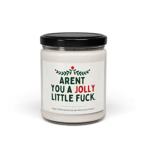 Funny Christmas Candle, Sarcastic Christmas Gift for Friends & Family, Jolly Winter Decor, Relaxing Soy Wax Candle