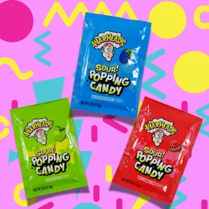 Warheads Sour! Popping Candy 1 individual packet Popping Candy chose your flavor