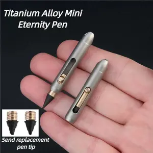 Mini Ultra-Light Titanium Alloy Eternal Pen, Sharpenless Erasable Pencil Gift, Outdoor Keychain Pendant, Portable Pocket Pen, Travel Emergency Writing, Writing Pens
