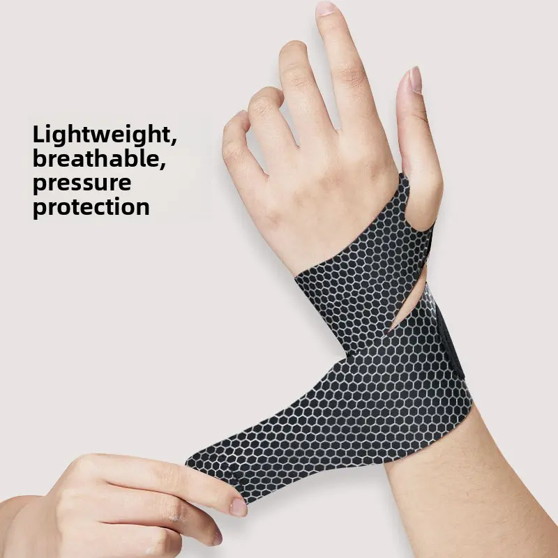 Unisex Mesh Wrist Brace Support, Ultra-Thin Breathable Compression Sleeve with Elastic Wrap for Carpal Tunnel Pain Relief, Racket Sports Recovery Aid (Fits Left or Right Hand, Single Pack), Athletic, Badminton, Lightweight, Single Gray [Upgraded], Adults,