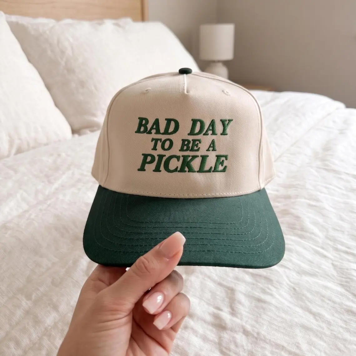 Bad Day To Be a Pickle Hat Embroidered | Funny Pickleball Cap | Sarcastic Dad Hat | Pickle Lover Hat | Foodie Hat | Cucumber Hat