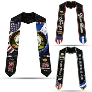 Personalized Honduran Graduation Sash Gift, Custom Honduras Graduation Stole 2025, Honduran American Flag Graduation Sash 2025