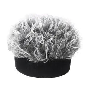 OIDEA Funny Visor with Hair for Men Women, Novelty Bald Cap with Attached Wig, Vintage Street Style Costume Party Goofy Hat for Adults