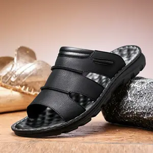 DINAOR Men's comfortable slip-on sandals, durable summer slippers, insole rebound slippers