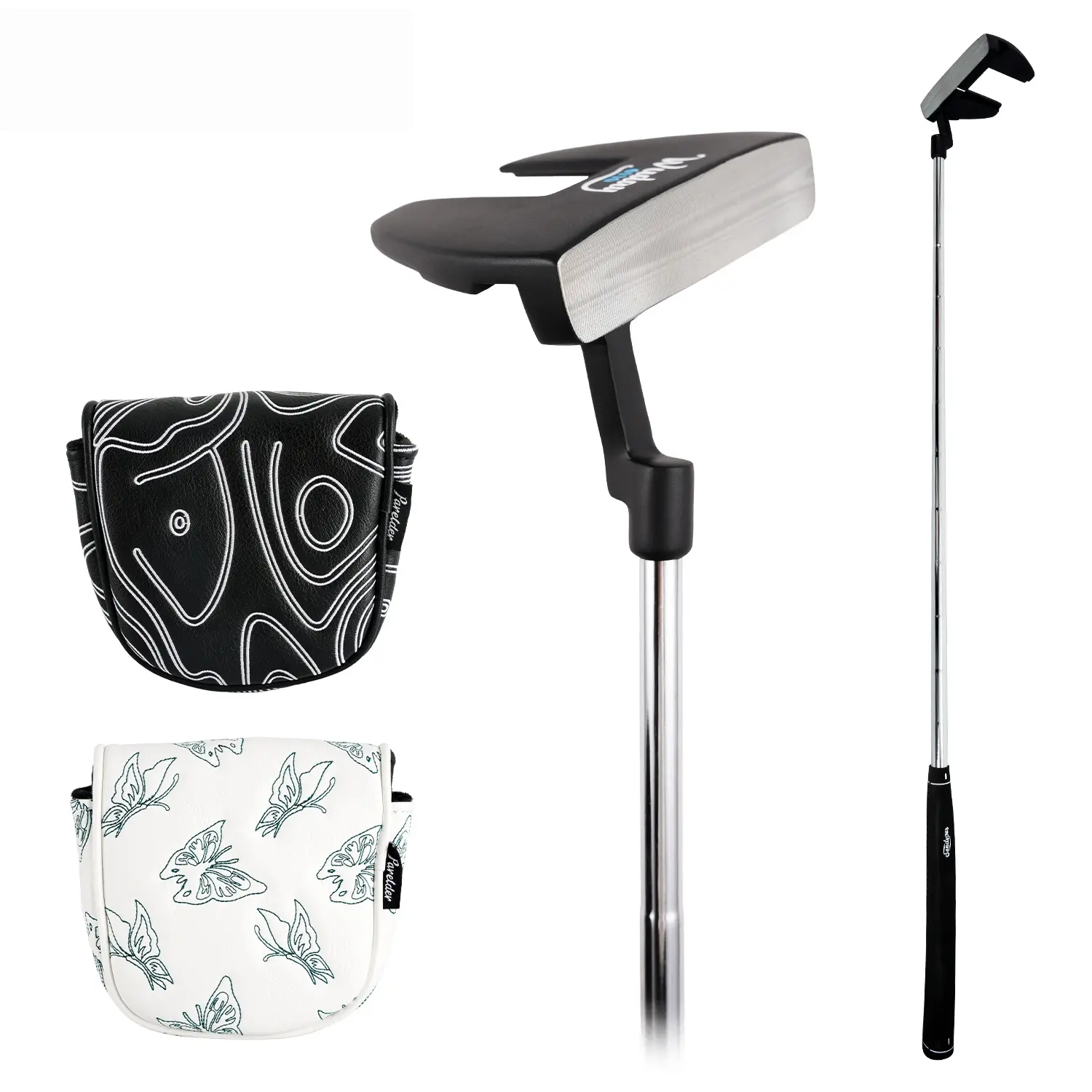 WUDAY Men's Forged Mallet Putter with Forged Club Head, Stainless Steel Shaft, Rubber Anti-Slip Grip, Ultra-Low CG for Adult Golfers, Includes Premium Magnetic White Putter Cover (Right Hand Putter+White Cover, Left-Hand Option)