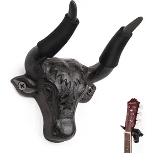 Guitar Wall Mount 1 Pack, Guitar Hanger Mount Cast Iron, Bull  Guitar Holder, Ukulele Wall Mounts, Guitar Accessories for Acoustic, Electric Guitar, Bass, Ukulele, Banjo, Guitar Gifts