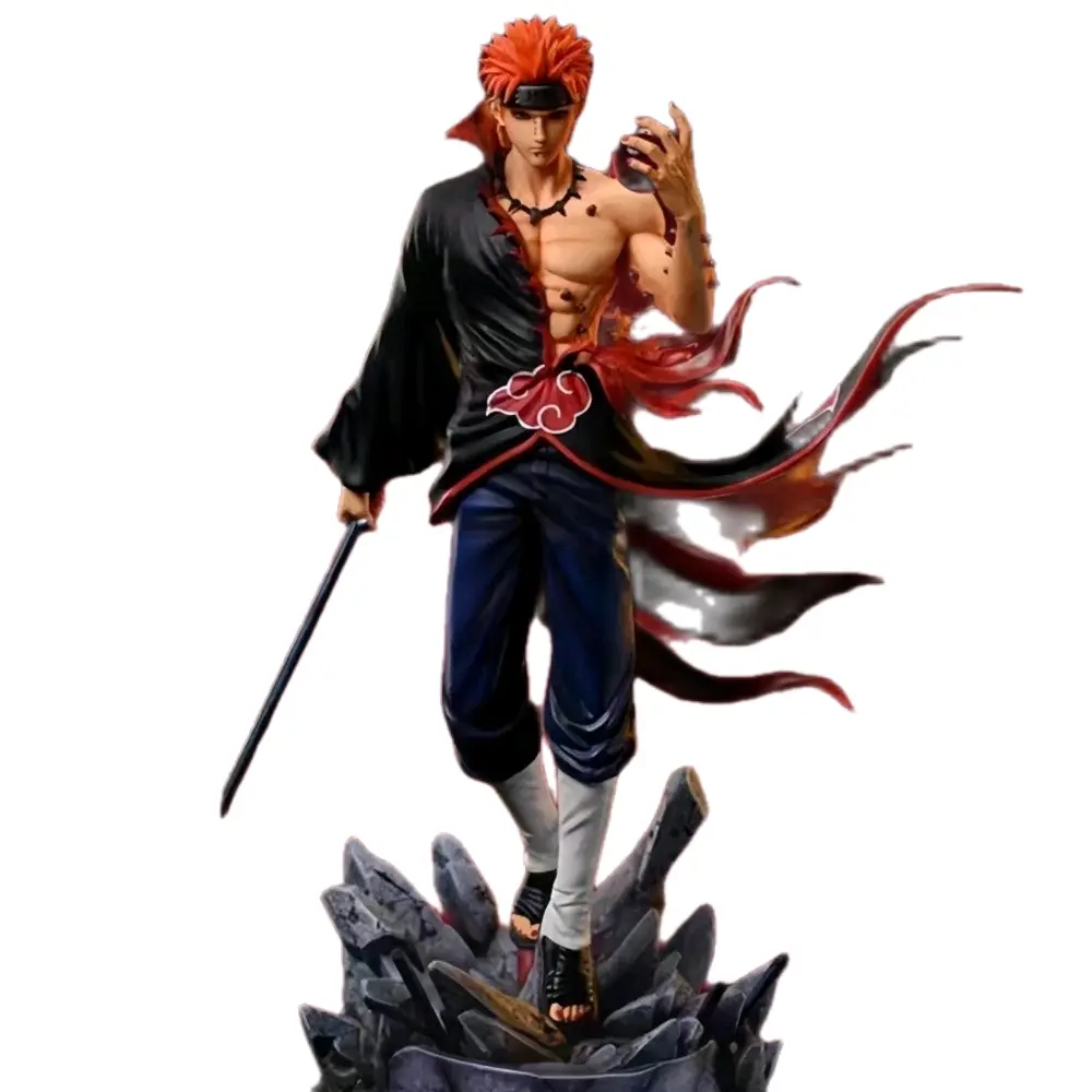 Naruto Pain Figure PVC Statue Model Toy 9 inches Anime Figures Collectible Statue with Sword and Unique Design Figurine