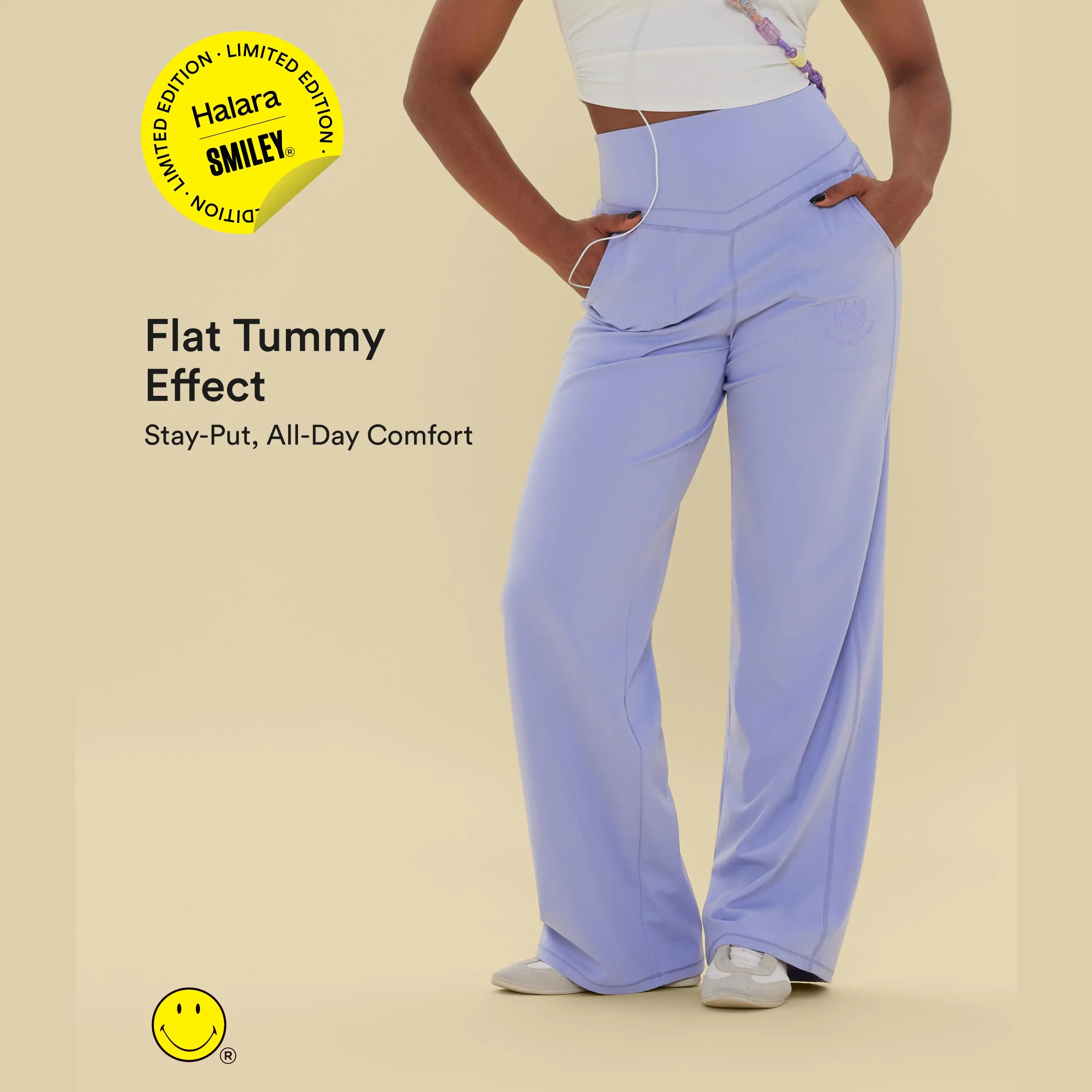 Halara X Smiley® Halara UltraSculpt™ High Waisted Tummy Control Straight Leg Yoga Pants with Pockets