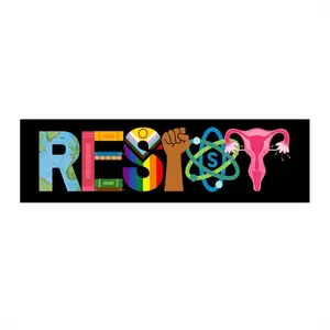 Resist Car Magnet/Bumper Sticker, Banned Books BLM Reproductive LGBT, Rights Social Justice Climate Change Science Liberal Feminist Activist