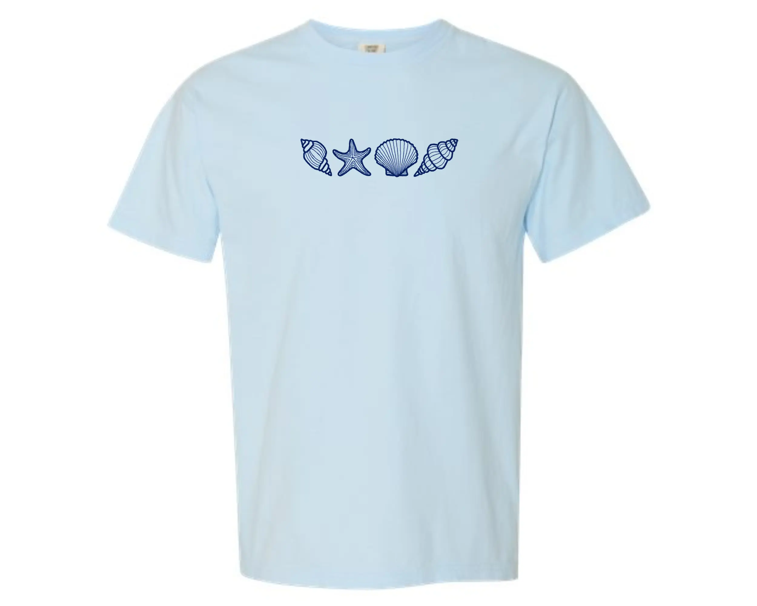 Embroidered Seashells Tshirt, Beach Tshirt, Summer Tshirt, Cute Embroidered Shirt, Cute Tshirts