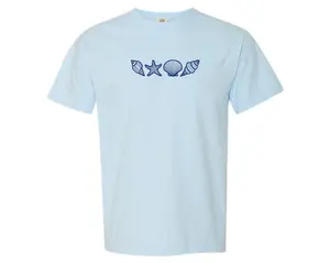 Embroidered Seashells Tshirt, Beach Tshirt, Summer Tshirt, Cute Embroidered Shirt, Cute Tshirts