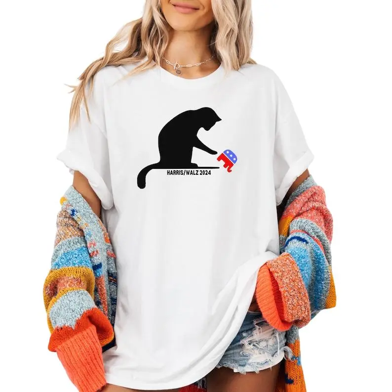 Kamala Cat Lady T Shirt, Kamala Harris Cat Tshirt, Kamal for President T-Shirt,
