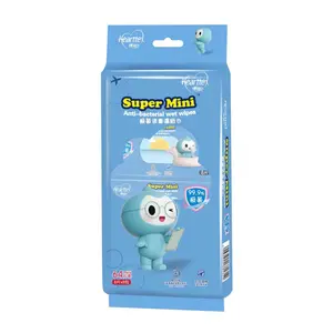 Super Mini Anti-Bacterial Wet Wipes Travel Size 8 Mini Bags 64 Pieces