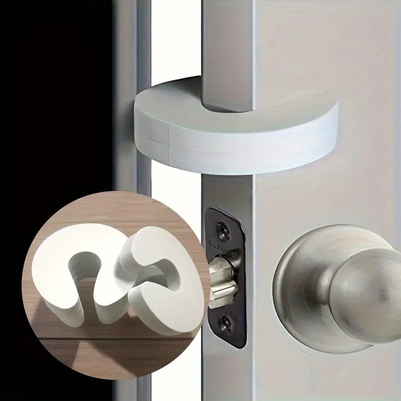 Set of 4 Durable Door Stoppers, Anti-Slip Floor Protection, Prevents Door Slamming, Ideal for Home, Office, Hotel, Commercial Use, Includes Installation