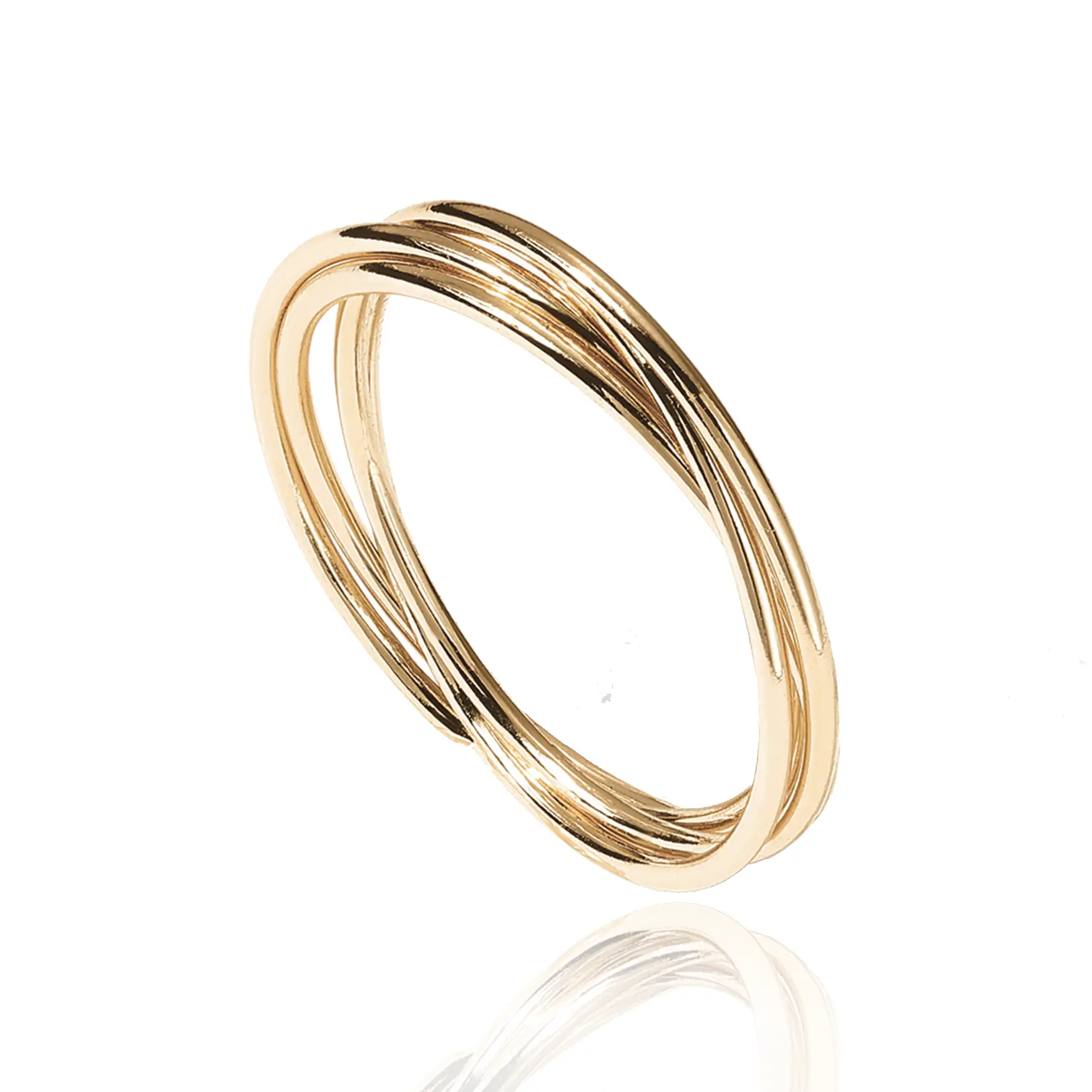 PAVOI 14K Plated Interlocked Rolling Anxiety Fidget Ring for Women - Stacking Gold Ring PAVOI 14K Plated Interlocked Rolling Anxiety Fidget Ring for Women - Stacking Gold Ring