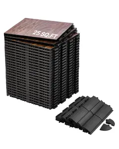 VEVOR Dance Floor Tiles, 12.4 x 12.4 in 25 Piece Interlocking Dance Flooring, Portable Dance Practice Floor with Cushioned Base  (Oak Wood Grain, 25 sq. ft/Box )