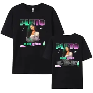 [SALES UPTO 30%] PLUTO WORLD Tour 2025 T-shirt Loose Casual Singer Graphic Tshirts Cotton Fashion Women Men Tee-shirt Streetwear Print Clothing