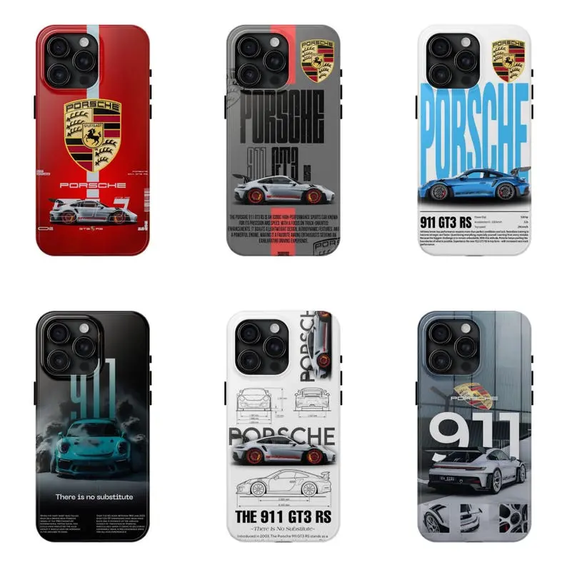 Porsche 911 GT3 RS Smartphone Case, Sports Car Racing Shell Protector Accessory - For iPhone 7-17 Pro Max, Samsung S21-S25 Ultra Devices, Accessories, Wireless