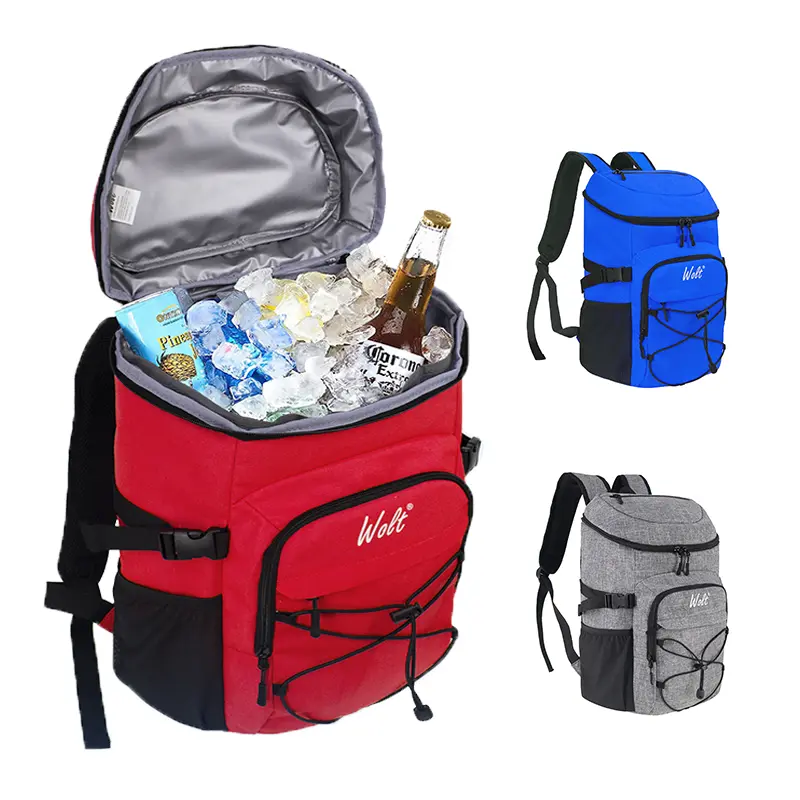Wolt 24-Can Backpack Cooler, Lightweight Nylon Outdoor Carrier with Waterproof Design, Detachable Liner, Bottle Opener, Velcro Closure, Thermal Ice Bag, Thermal Bag, Cooler Ice Box, Strap, Hiking, Insulation, Backpack Coolers, Outdoor Carry, Ice Storage