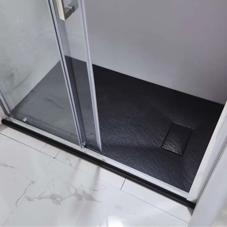 SMC / Solid Surface Shower Base Tray 72" × 32" - with Side Drain Hole, Drain Cover & Waste