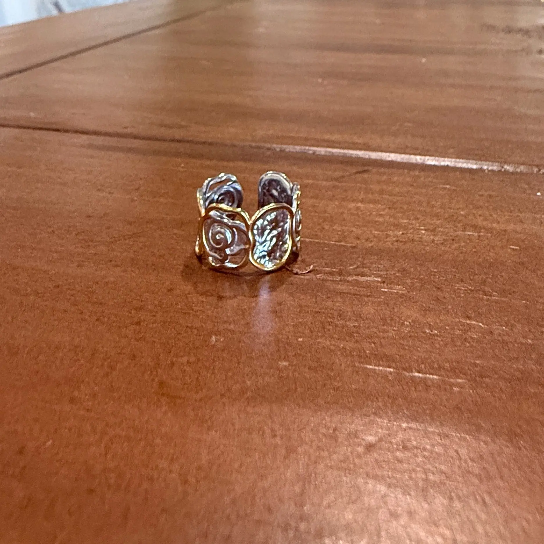 hammered mixed metal waterproof ring