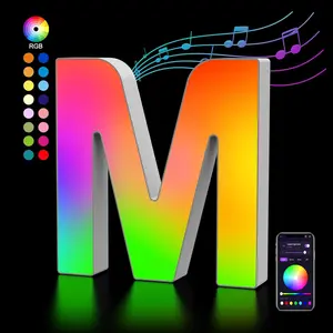 LED Marquee Letters Lights - USB Powered, APP Control, Color Changing Light Up Letters - Personalized Night Light, Name Sign - Gift for Women/Girls, Birthday/Valentine/Christmas Wall & Table Decor - M