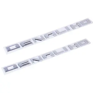 Chrome Denali HD Emblem Letters For GMC Sierra Yukon Door Tailgate Badge Decal