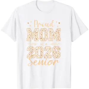Proud Mother of a 2026 Senior Leopard Print Class of 2026 Graduation T Shirt Gift for Mother Celebrating the Graduating Parent Sparkle Stars Design Mothers Day Present
