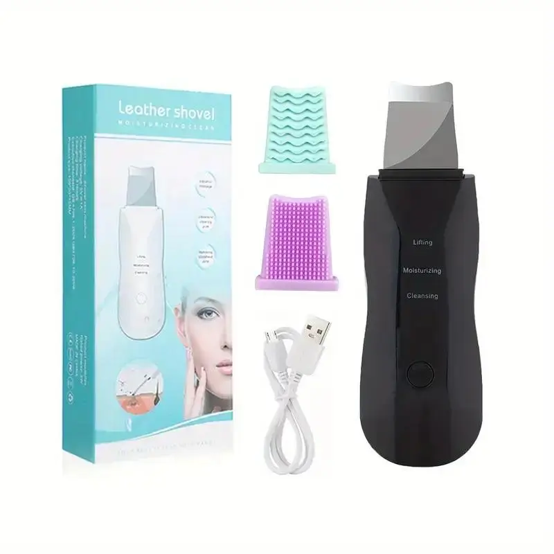 Electric Facial Cleansing Spatula, 1 Set Massage Facial Cleanser, Professional Facial Skin Care Tool for Women & Men, Facial Care Tools
