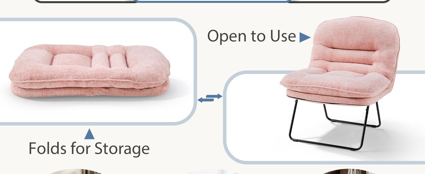 Comfy Saucer Chair, Foldable Padded Chairs for Bedroom, Dorm & Gaming, Foldable Fashion Floor Chair with Back Support for Small Spaces Comfy Saucer Chair, Foldable Padded Chairs for Bedroom, Dorm & Gaming, Foldable Fashion Floor Chair with Back Support for Small Spaces