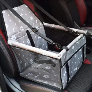 Pet Car Safety Seat, Breathable Foldable Pet Car Basket, Portable Dog Car Seat for Small Medium Pets, Polyester Material, Carrier
