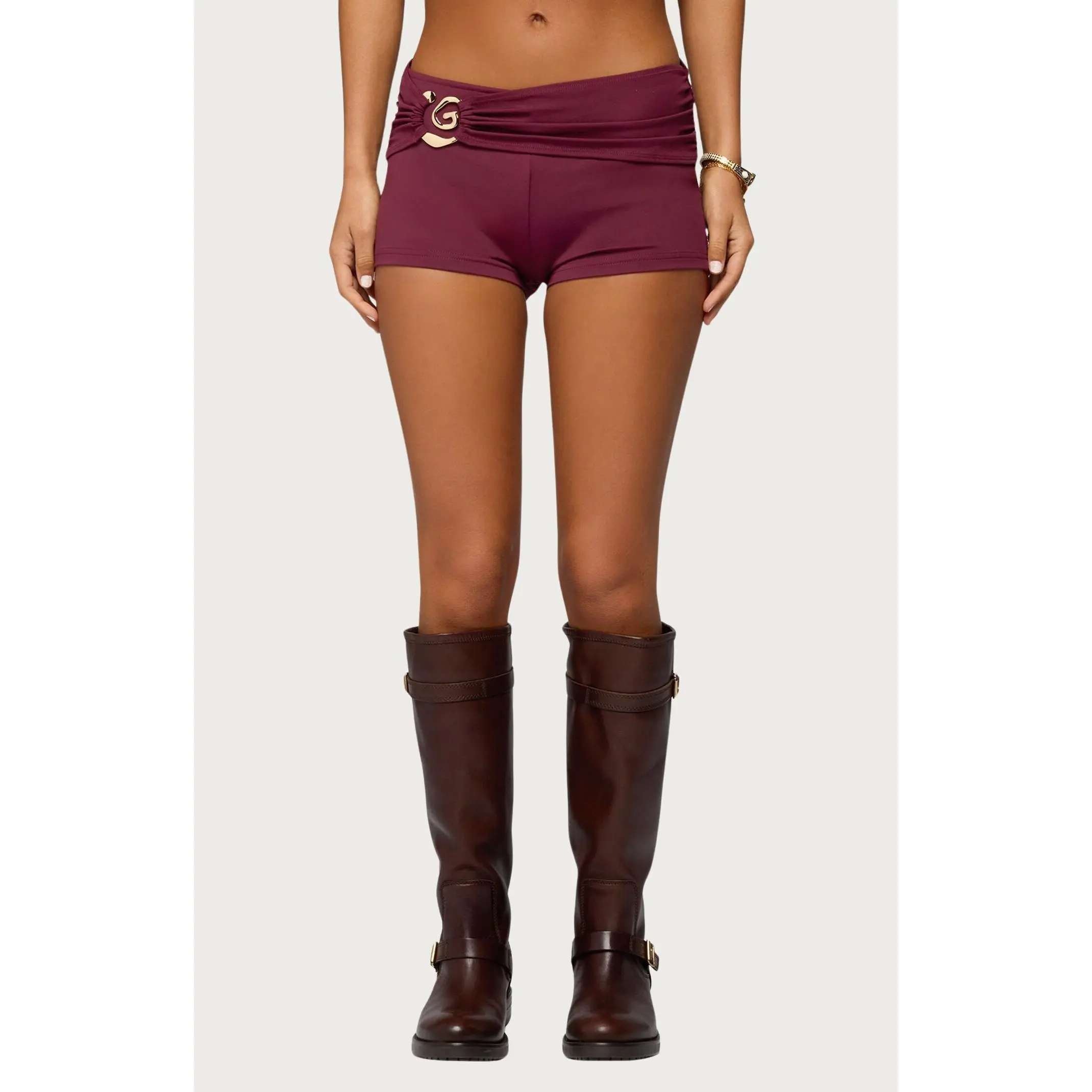 Edikted Women's Rusana Swirl Ruched Micro Shorts