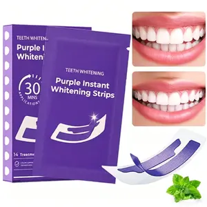 Teeth Whitening Strips & Colour Corrector Serum, Temporary Colour Correction, Whitening in 30 Minutes Diamond Teeth Whitening Strips | Gentle & Enamel Safe Purple Strips for Teeth Whitening | at Home Dental Hygiene & Tooth Care for a White Smile Oral