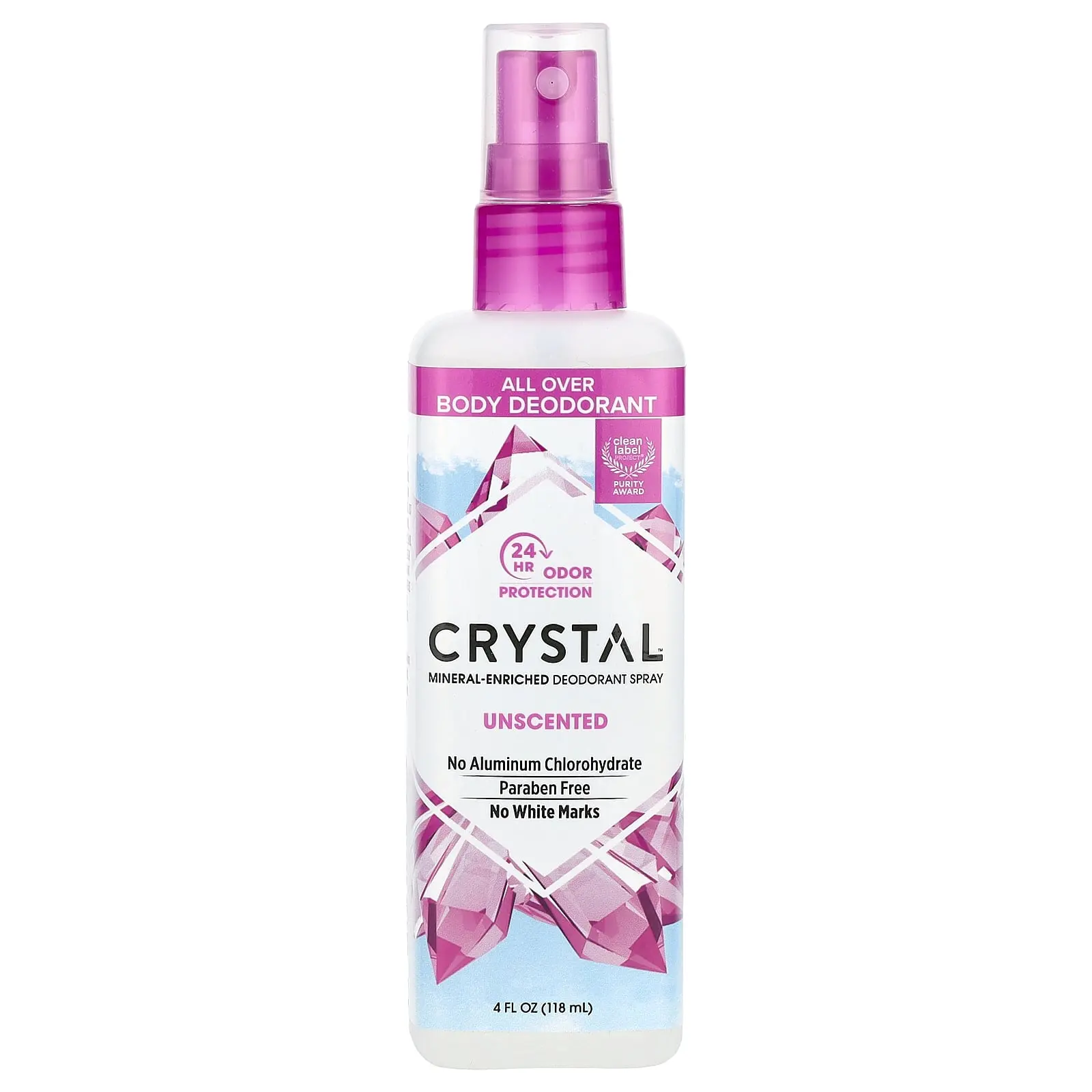 CRYSTAL Mineral-Enriched Deodorant Spray, Unscented, 4 fl oz (118 ml)