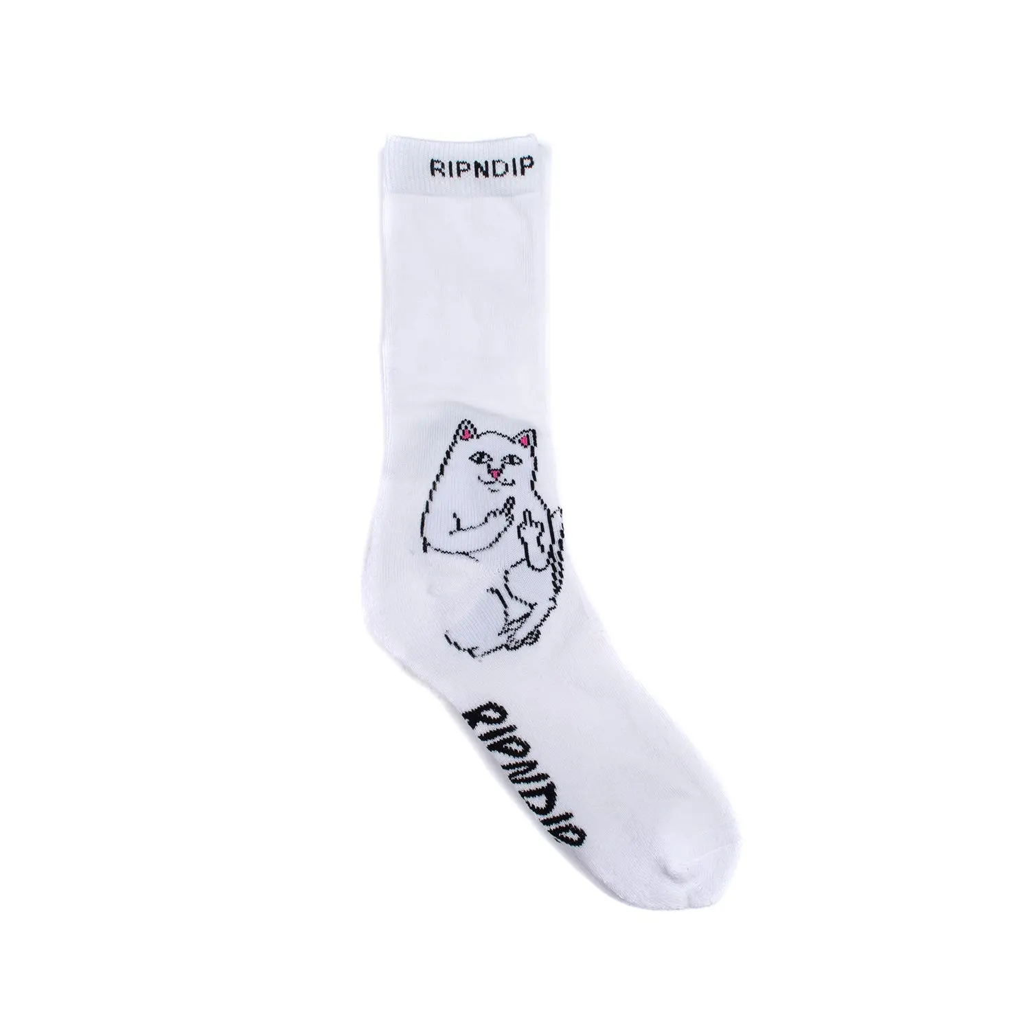 Lord Nermal Menswear Soft White Knit Socks - Character-Based, Comic-Inspired, Comfortable, Cuffed, Daily Mid-Calf Men's Socks, Character-Based Mid-Calf Socks, Comic-Inspired Mid-Calf Socks