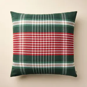 24"x24" Plaid Square Toss Pillow Red/Green - Hearth & Hand with Magnolia