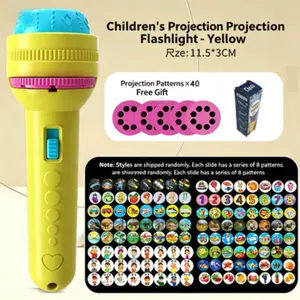 Portable Mini Projector Flashlight for Early Learning, Ideal Educational Lighting Accessory, Requires 3 Button Batteries