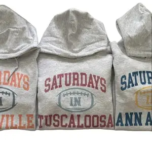 Gildan College Football Saturdays In Your City Hoodie Comfy Fall Long Sleeve Cotton Blend Soft Breathable Women's Sweatshirt