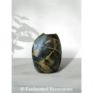 "Heavenly Clouds" - Handmade Natural Riverstone Vase