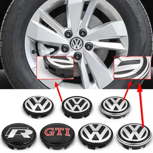 4Pcs 55mm 65mm Car Styling Wheel Center Cap Hub Covers Emblem Badge Auto Accessories For Volkswagen VW R GTI Golf Passat b6 Tiguan Polo Jetta Caddy 3B7601171 1J0601171 5H0601171 Vehicle Exterior Decoration