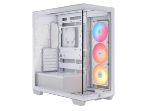 CORSAIR 3500X RS-R ARGB Mid-Tower PC Case – 3x Pre-Installed RS120-R ARGB Fans – GPU Anti-Sag Arm – Tempered Glass – Fits up to 10x 120mm Fans – Reverse Connection Motherboard Compatible, White
