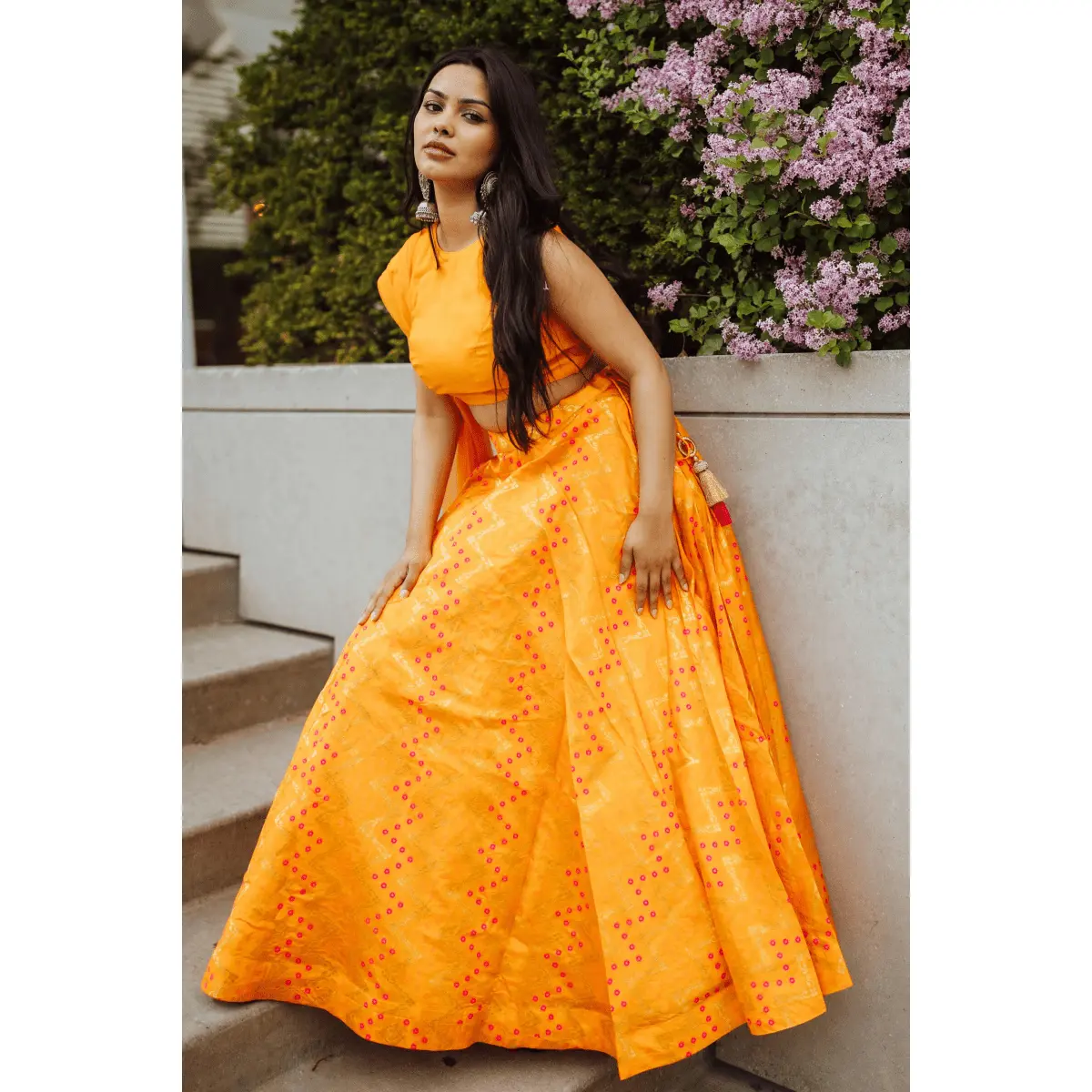 Aliza Yellow Lehenga with Silk Sleeveless Blouse