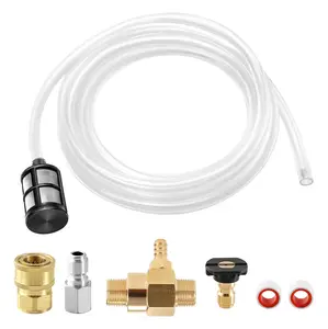 PWACCS Pressure Washer Downstream Injector Kit, Adjustable High-Pressure Chemical Injector with Double Suction Head, 3/8 in Connectors, 10ft Hose, Car Wash Equipment (Father's Day Gift)
