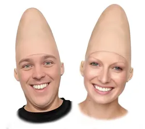 Alien Cone Bald Costume Wig – 2-Pack (Latex Skull Cap Cone with Attached Ears, One-Size Fits Most)
