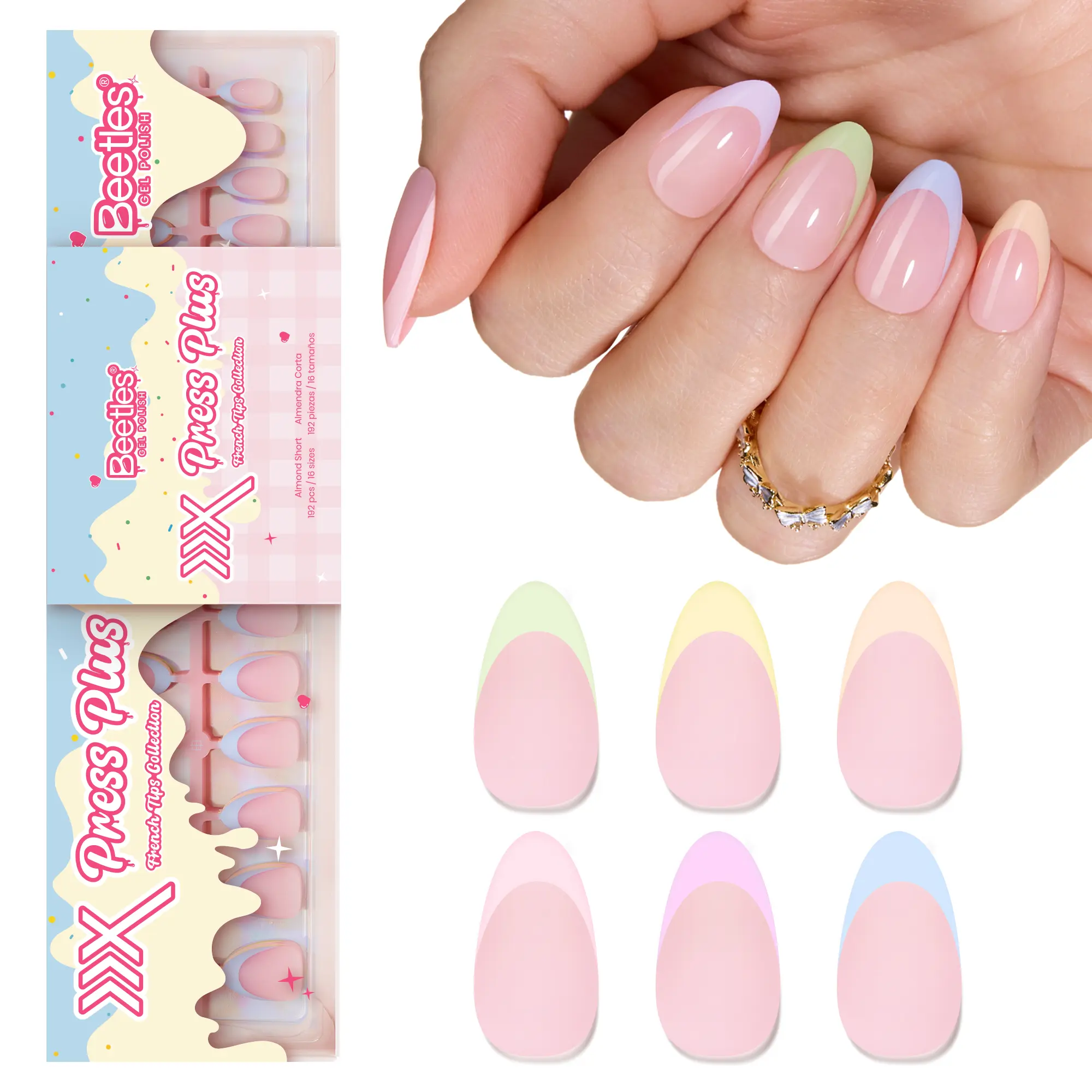 S Almond【Only Nails】Spring Macaron 16Sizes 192Pcs