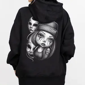 Smile Now Cry Later Baby Girl Chicano Clothing Lowrider Chicana Art Gangster Cholo Outfit Cotton Unisex Hoodie Casual Streetwear